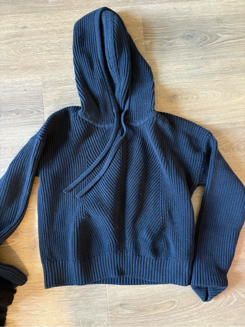 Banana Republic blue Ribbed Knit Hoodie Sweater